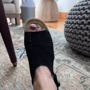 CLOSE OUT SALE: Rag & Bone Black Suede Espadrille Sandals - Size 6 1/2